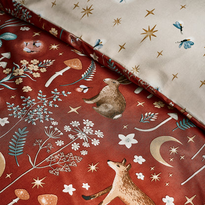 Enchanted Twilight Animals Burnt Orange Duvet Set