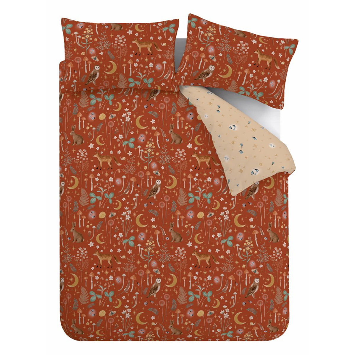 Enchanted Twilight Animals Burnt Orange Duvet Set