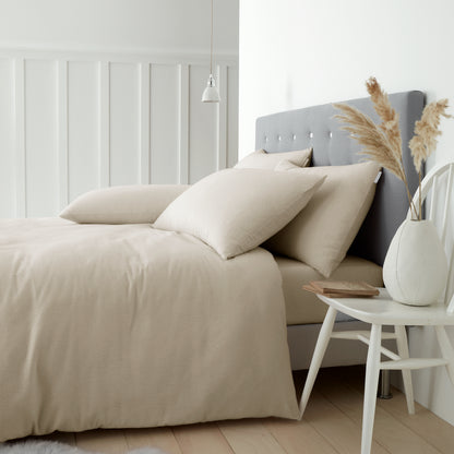 Cream Duvet Set Brushed Cotton