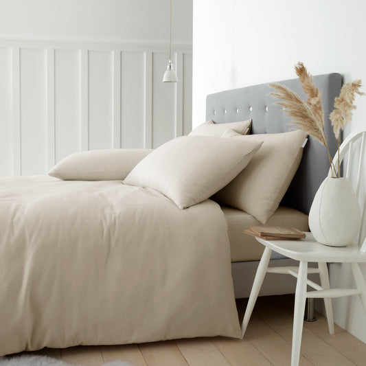 Cream Duvet Set Brushed Cotton