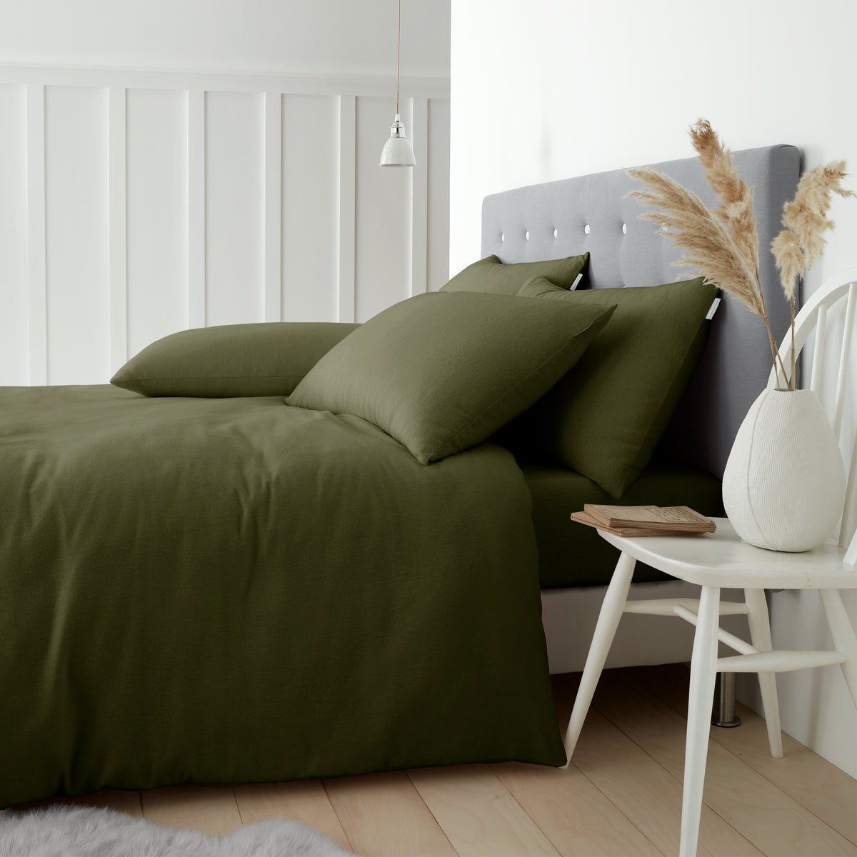 Green Duvet Set Brushed Cotton