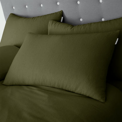 Green Duvet Set Brushed Cotton