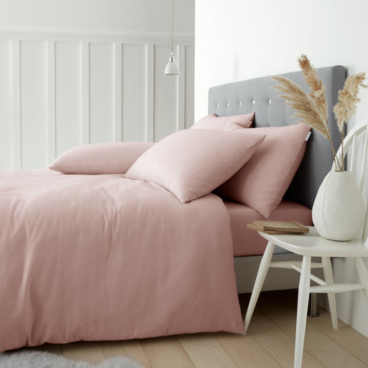 Pink Duvet Set Brushed Cotton