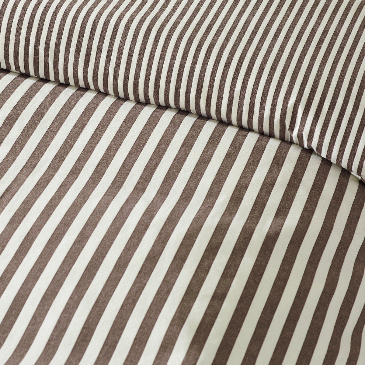 Stripe Chocolate Duvet Set Brushed Cotton