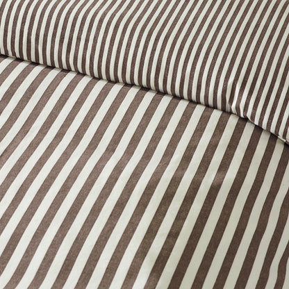 Stripe Chocolate Duvet Set Brushed Cotton