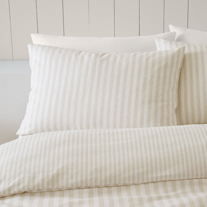 Stripe Natural Duvet Set Brushed Cotton