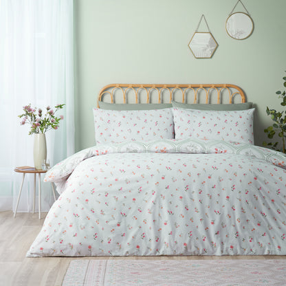 Cameo Floral Soft Green Duvet Set