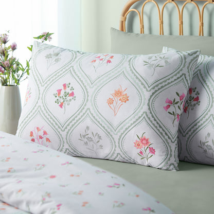 Cameo Floral Soft Green Duvet Set