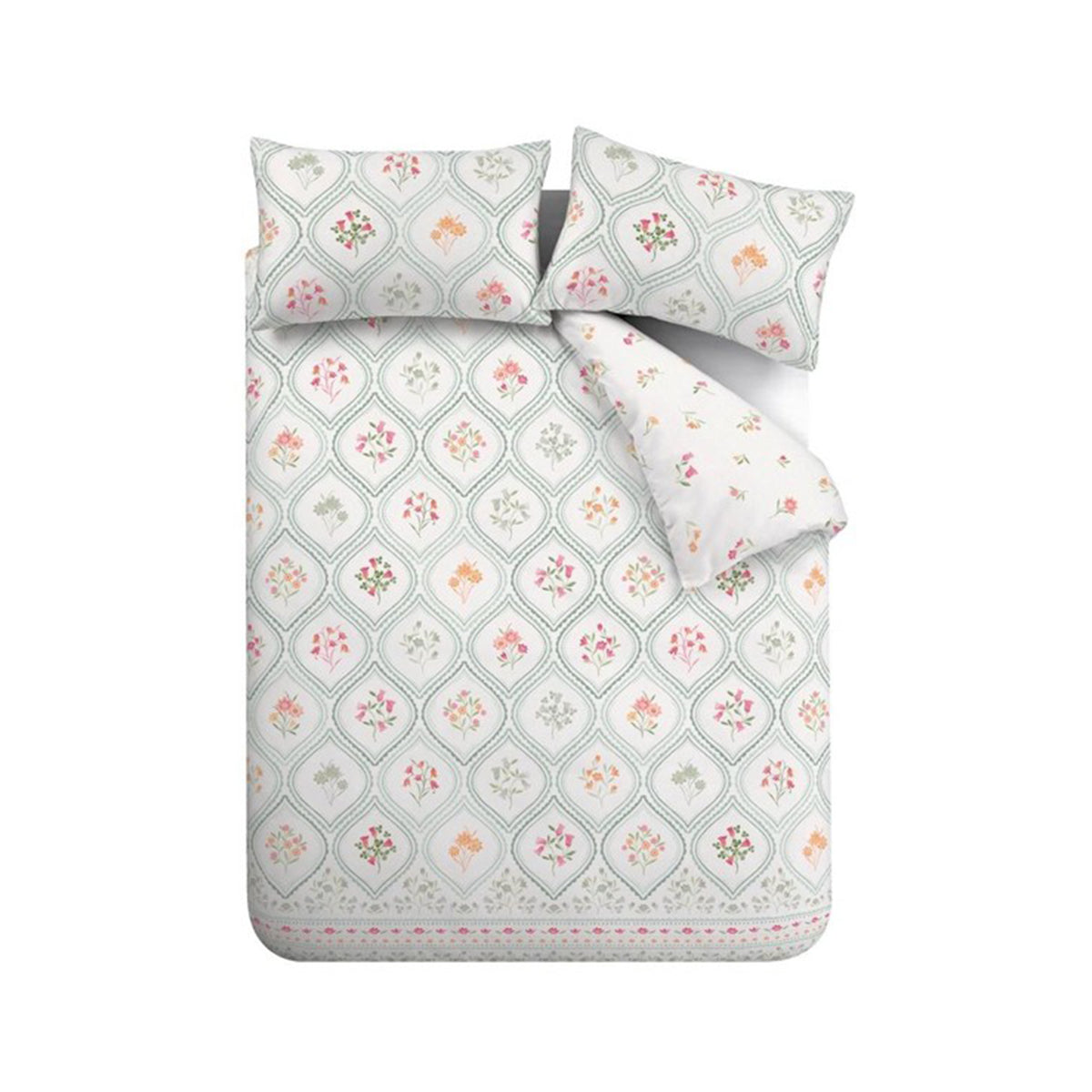 Cameo Floral Soft Green Duvet Set
