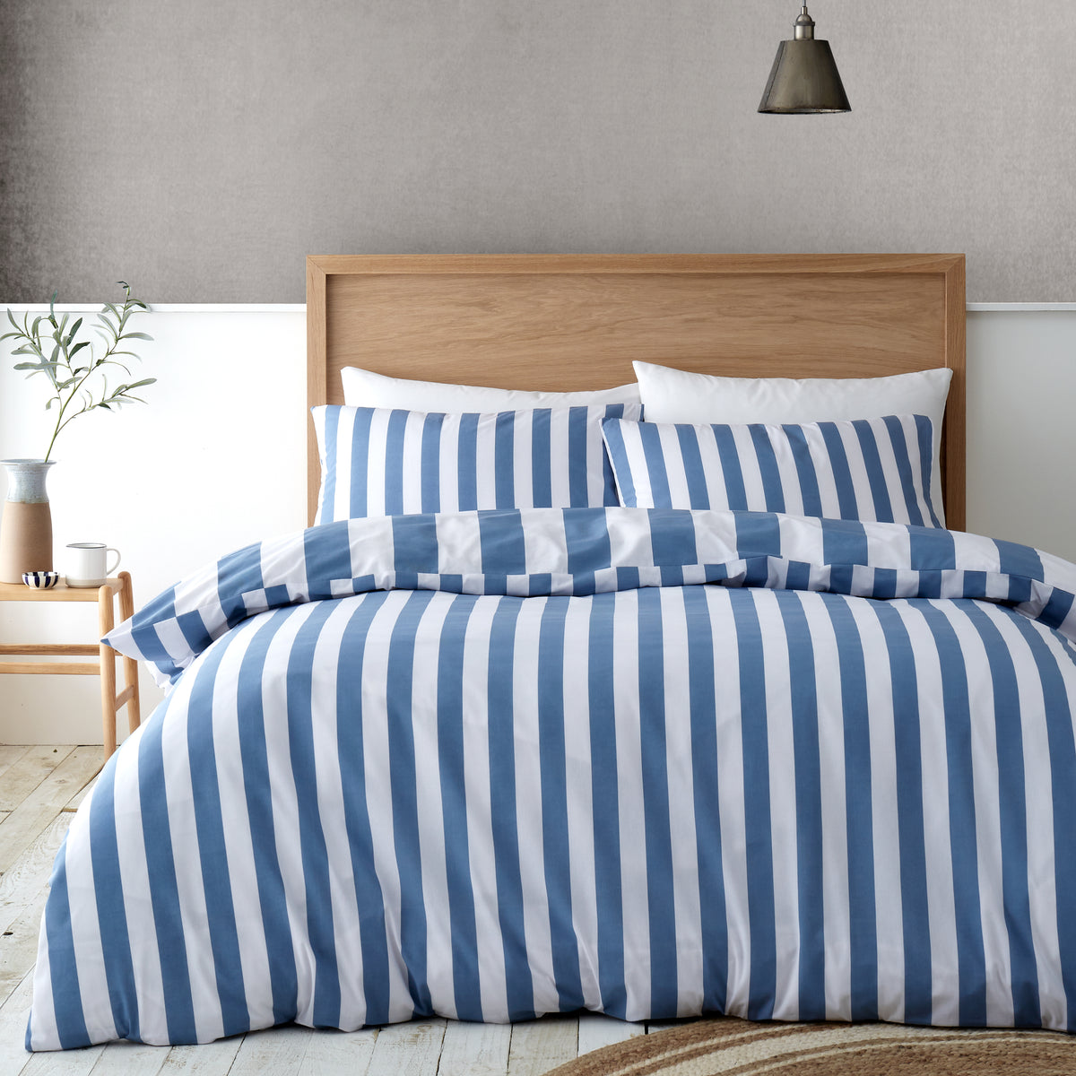 Cove Stripe Blue Duvet Set
