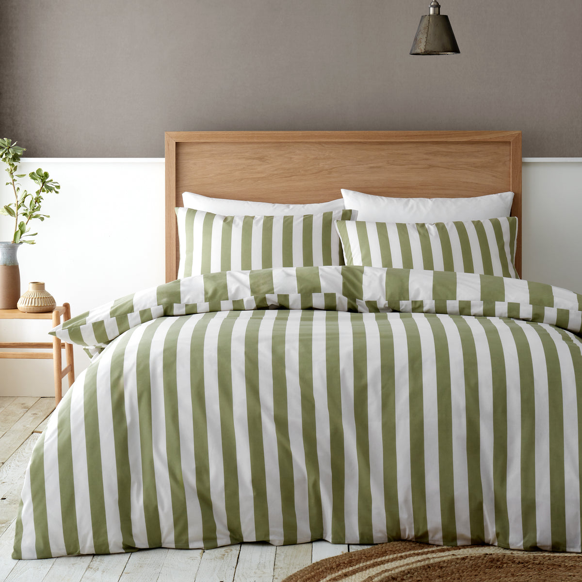 Cove Stripe Green Duvet Set