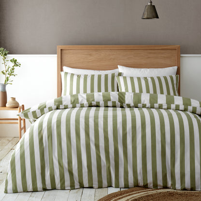 Cove Stripe Green Duvet Set