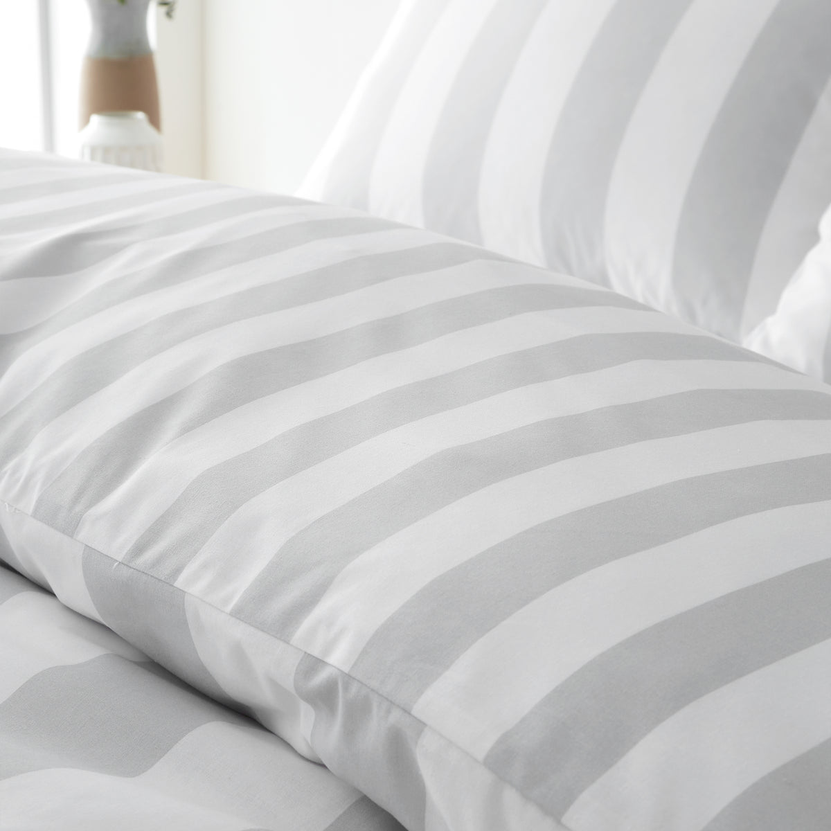 Cove Stripe Silver Grey Duvet Set