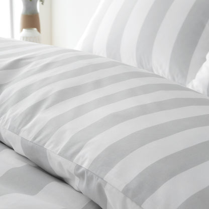 Cove Stripe Silver Grey Duvet Set