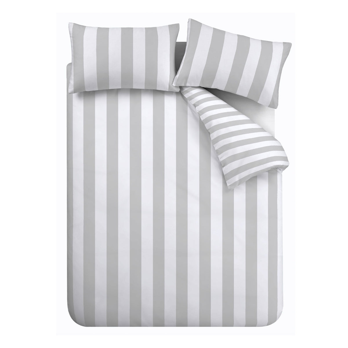 Cove Stripe Silver Grey Duvet Set