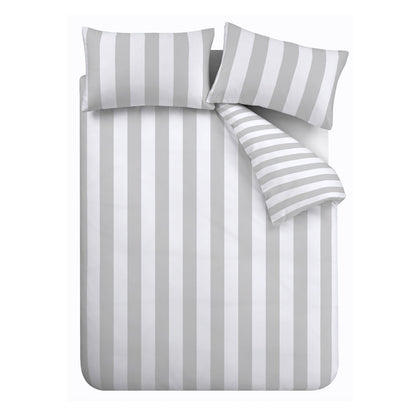 Cove Stripe Silver Grey Duvet Set