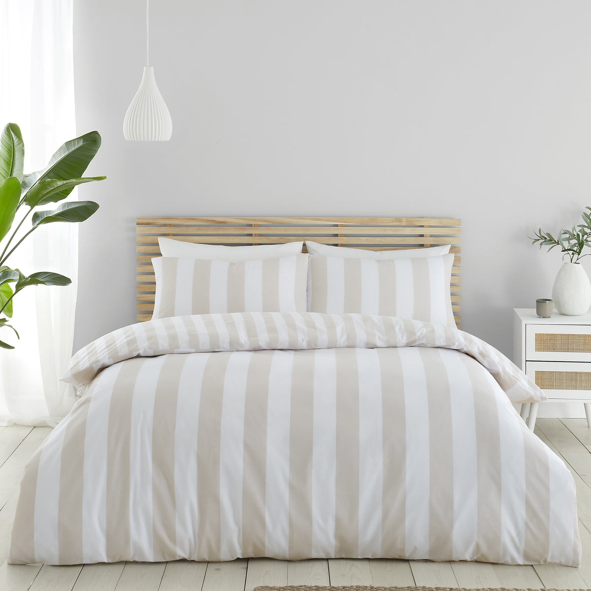 Cove Stripe Natural Duvet Set