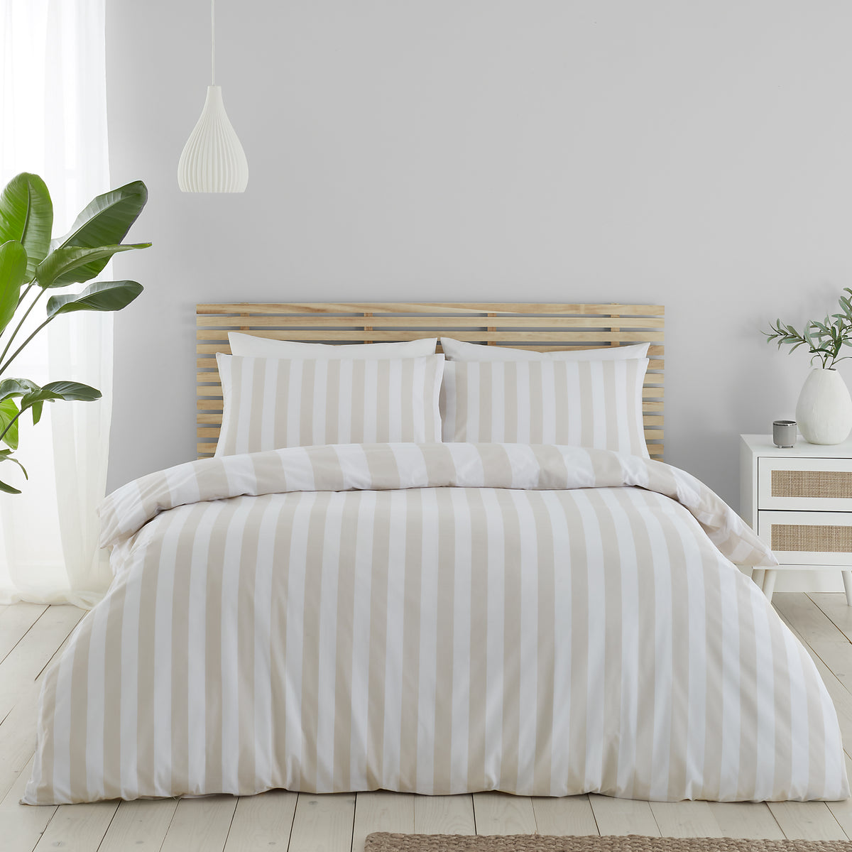 Cove Stripe Natural Duvet Set