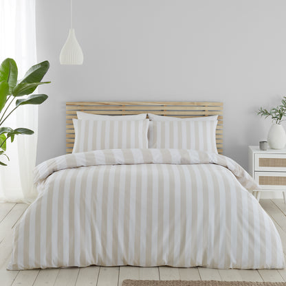 Cove Stripe Natural Duvet Set