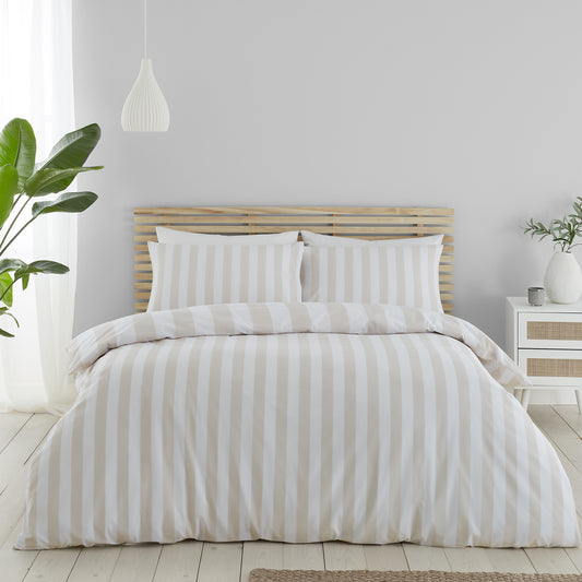 Cove Stripe Natural Duvet Set