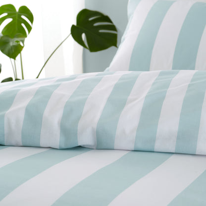 Cove Stripe Seafoam Blue Duvet Set