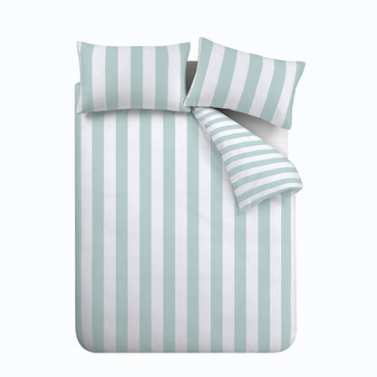 Cove Stripe Seafoam Blue Duvet Set