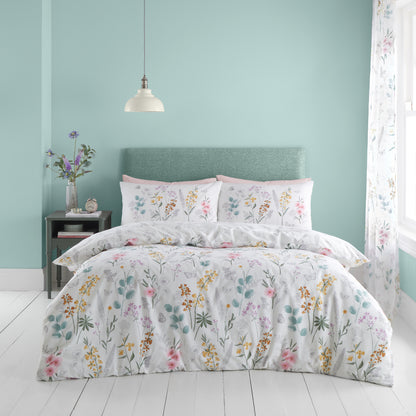 Emilia Floral White & Green Duvet Set