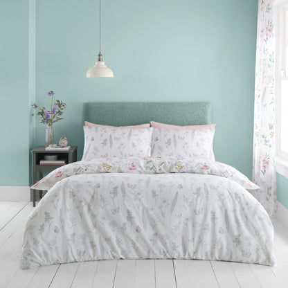 Emilia Floral White & Green Duvet Set