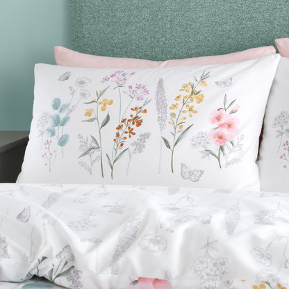 Emilia Floral White & Green Duvet Set