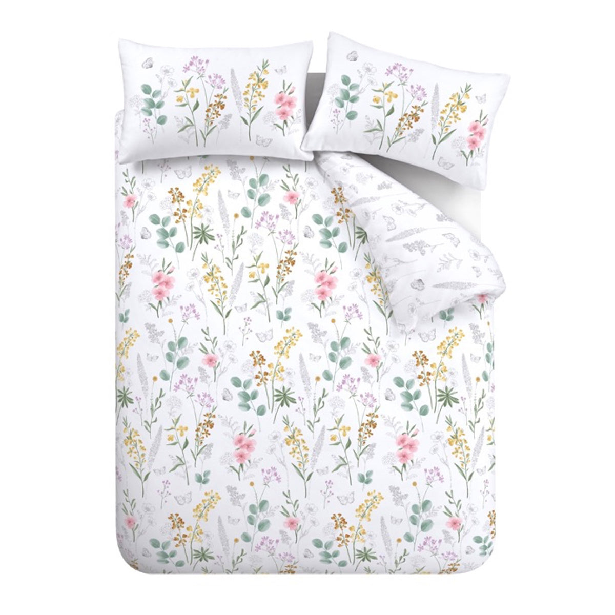 Emilia Floral White & Green Duvet Set