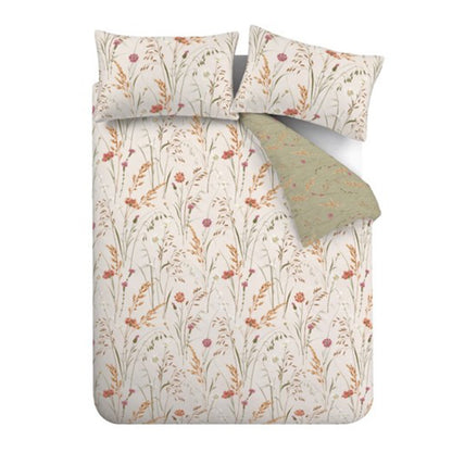Grasmere Floral Green Duvet Set Brushed Cotton
