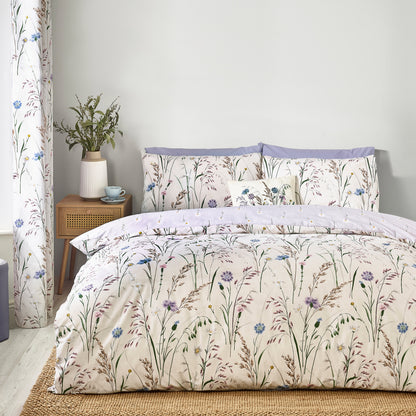 Brushed Grasmere Floral Lilac Duvet Set