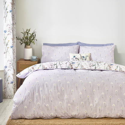 Brushed Grasmere Floral Lilac Duvet Set