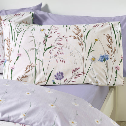 Brushed Grasmere Floral Lilac Duvet Set
