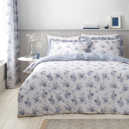 Lucie Floral Frill Blue Duvet Set