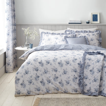 Lucie Floral Frill Blue Duvet Set