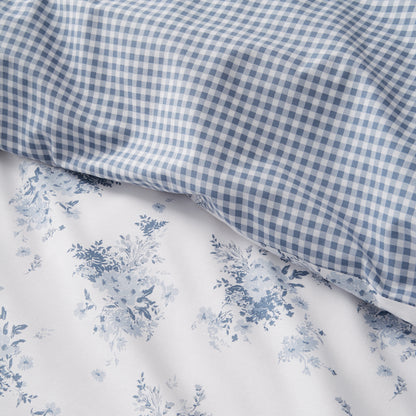 Lucie Floral Frill Blue Duvet Set