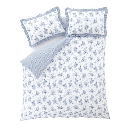 Lucie Floral Frill Blue Duvet Set