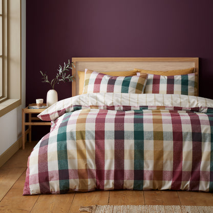 Autumn Check Plum Duvet Set