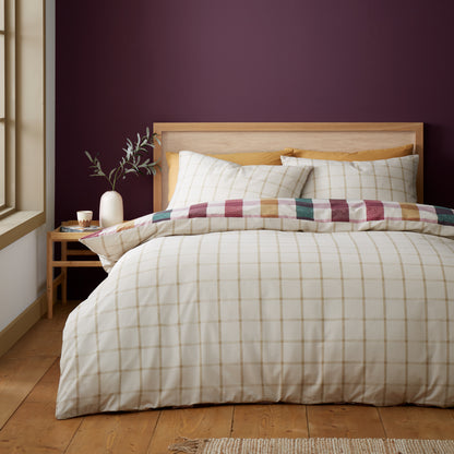 Autumn Check Plum Duvet Set