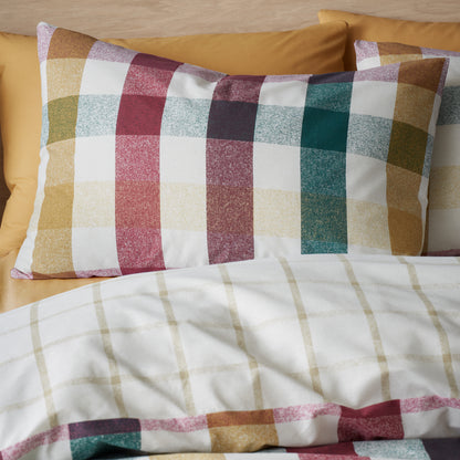 Autumn Check Plum Duvet Set