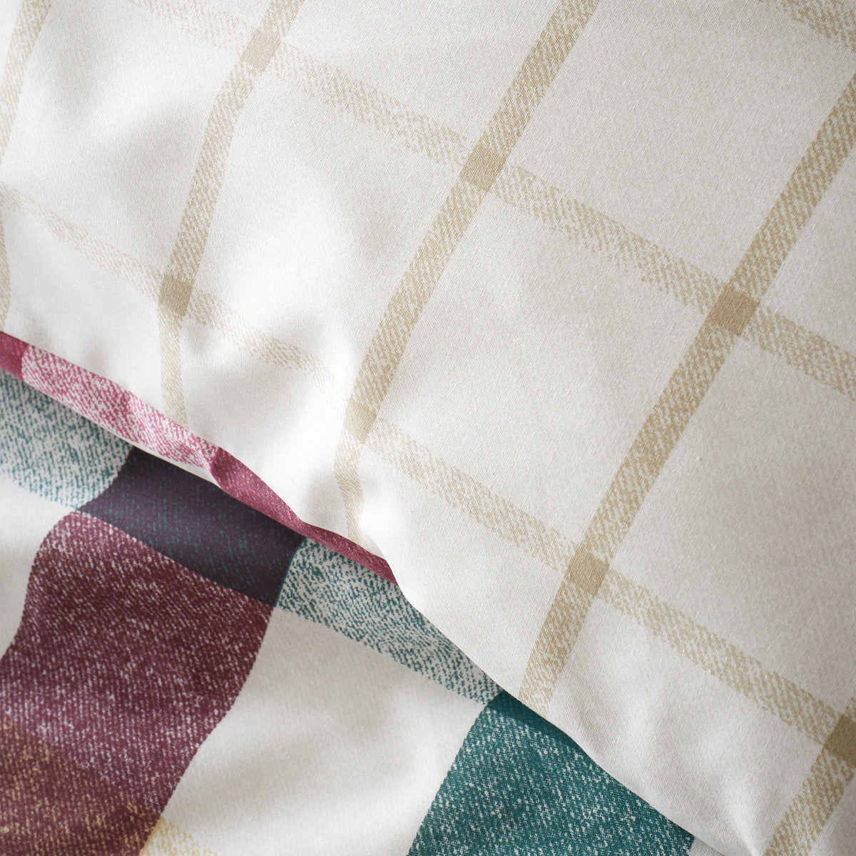 Autumn Check Plum Duvet Set