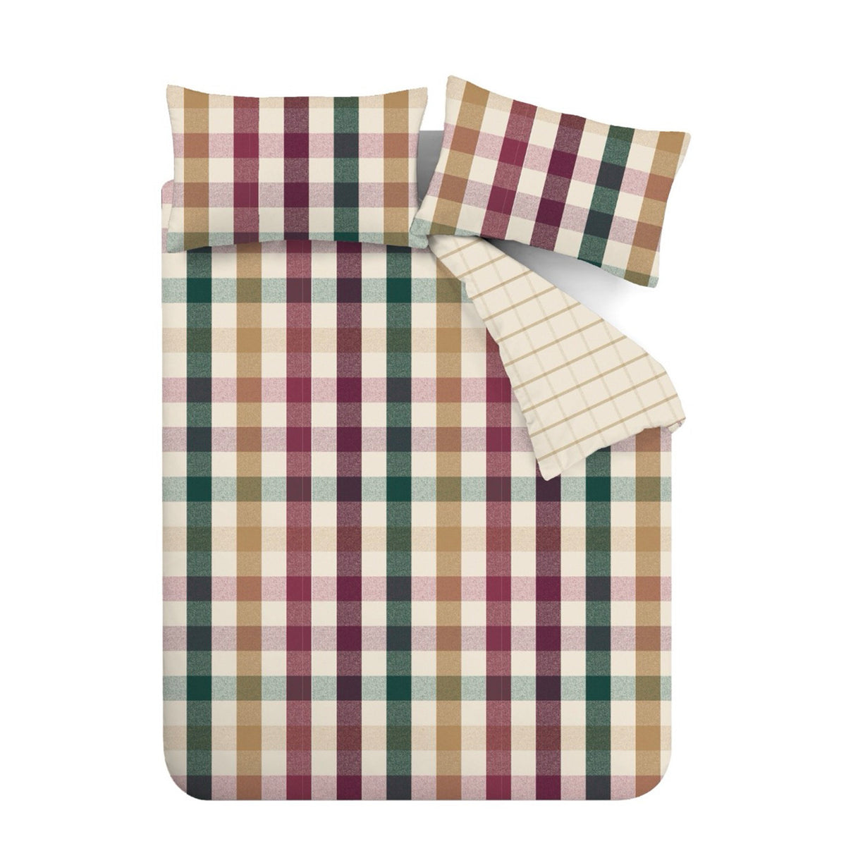Autumn Check Plum Duvet Set