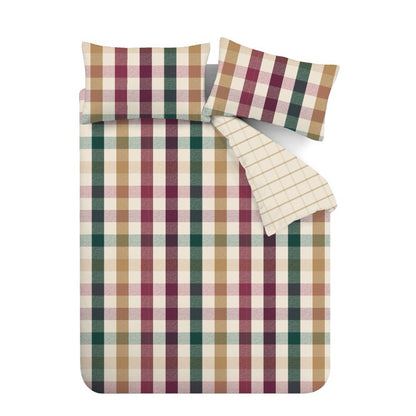 Autumn Check Plum Duvet Set