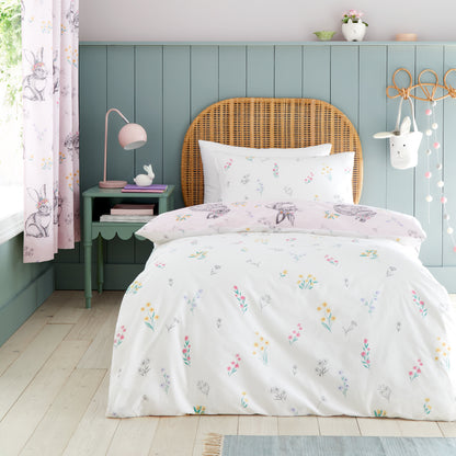 Bunny Tails Ditsy Flowers Pink Duvet Set