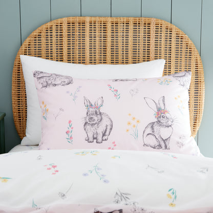 Bunny Tails Ditsy Flowers Pink Duvet Set