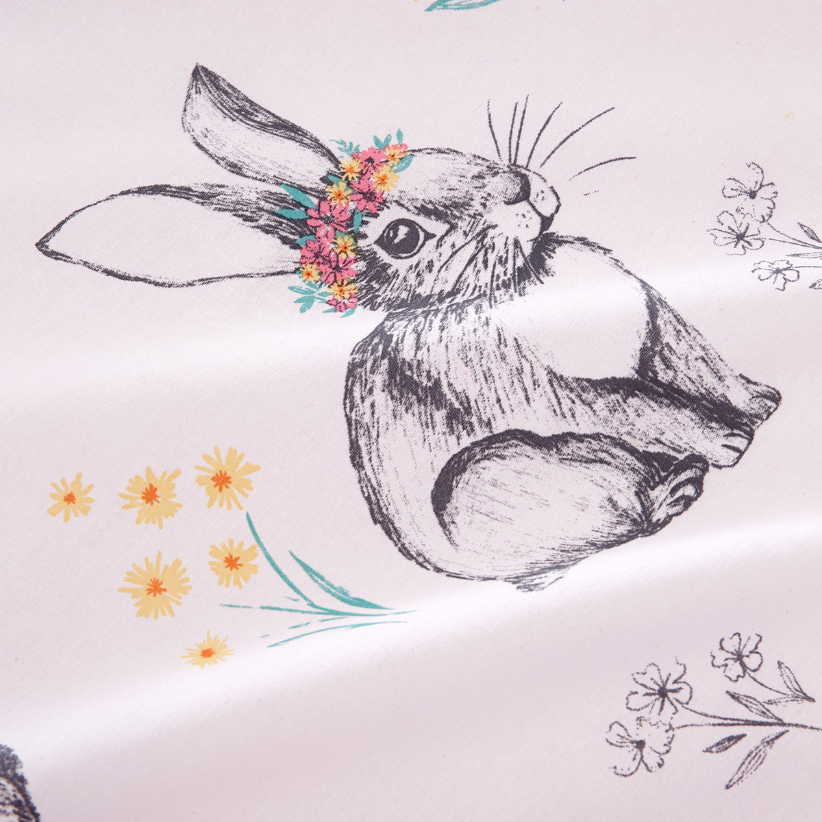 Bunny Tails Ditsy Flowers Pink Duvet Set