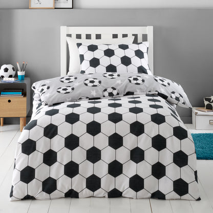 Football Stars Grey Duvet Set Brushed Cotton