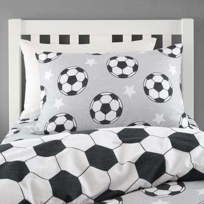 Football Stars Grey Duvet Set Brushed Cotton
