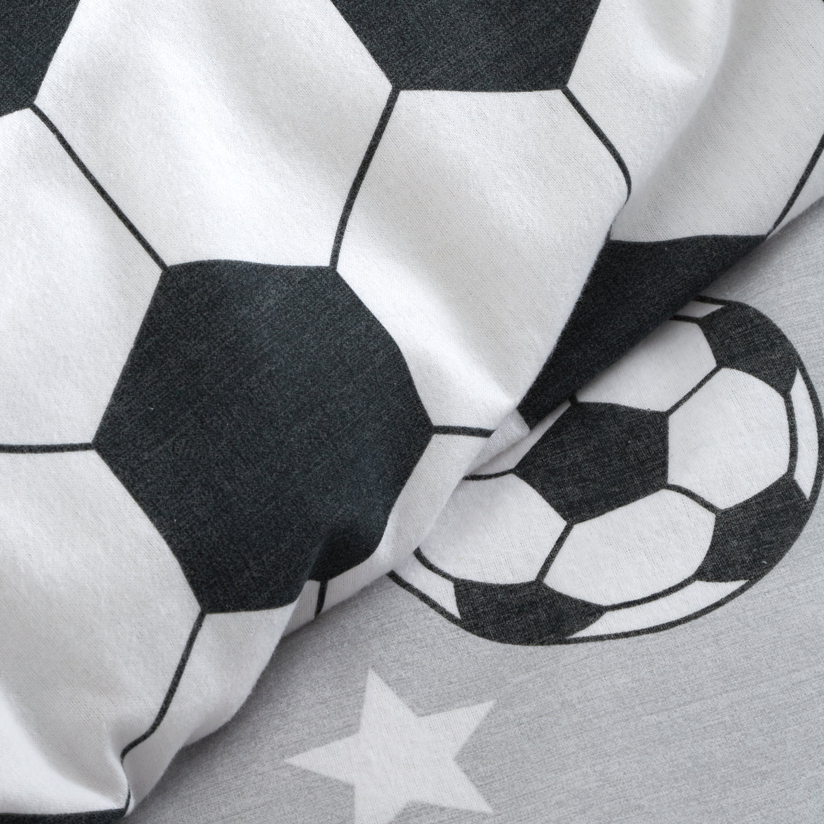 Football Stars Grey Duvet Set Brushed Cotton